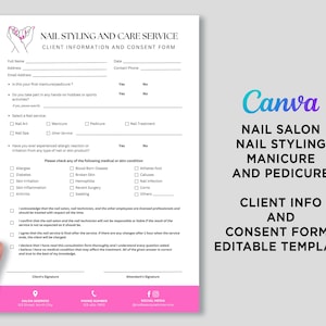 Printable Nail Consent Form, Nail Business Forms, Nail Salon Client ...