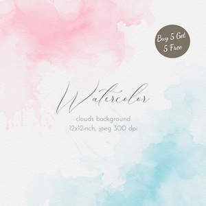 Pink Blue watercolor background Digital paper Digital watercolor background Blush pink background Watercolor texture Digital Scrapbook paper