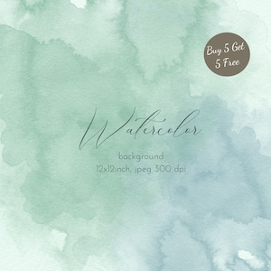 Sage Green Watercolor Background Texture: Abstract Digital Paper (JPEG)