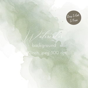 Green Watercolor Texture Background: Abstract Digital Paper (12x12 inch, JPEG) (Digital Download)