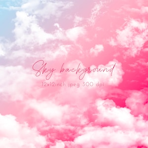Pink Sky Overlays: Blush Cloud Backgrounds (JPEG)