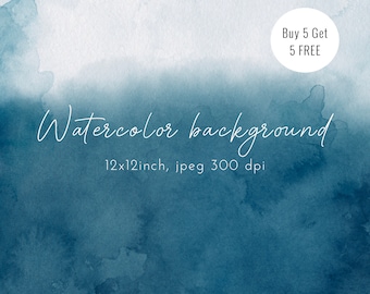 Navy Blue Watercolor Texture Background: Abstract Digital Paper (12x12 inch JPEG) (Digital Download)