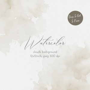 Beige Watercolor Texture Background: Abstract Digital Paper (12x12 inch, JPEG) (Digital Download)