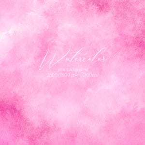 Può includere: Uno sfondo rosa acquerello con una texture morbida e sfumata. La parola "Watercolor" è scritta in una sceneggiatura delicata in alto, con "pink background" e le dimensioni dei pixel sottostanti.