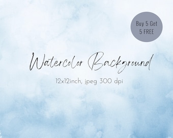 Blue Abstract Watercolor Background: Digital Paper Texture (JPEG, 12x12 inch)