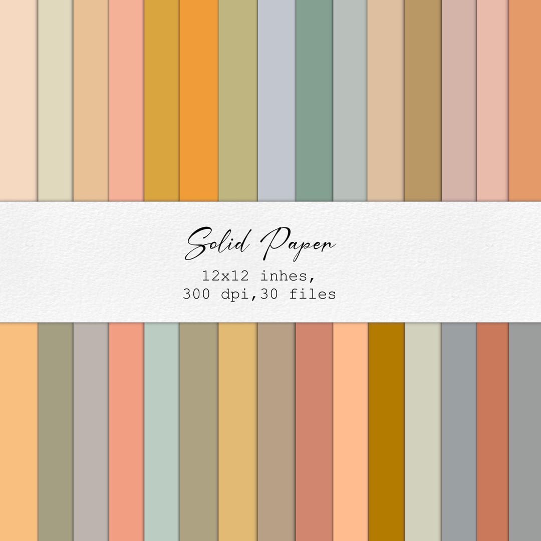 Rainbow Solid Color Digital Paper Pack: 12x12 Scrapbook Backgrounds ...