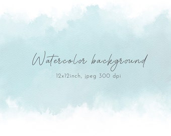 Blue Watercolor Texture Background: Abstract Digital Paper (12x12 inch JPEG) (Digital Download)
