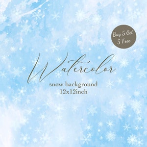 Watercolor Snowflakes Digital Paper: Winter Blue Scrapbook Pages (12x12 inch)