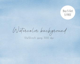 Blue Watercolor Texture Background: Abstract Digital Paper (12x12 inch JPEG)