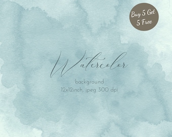 Blue Watercolor Texture Background: Abstract Digital Paper (12x12 inch JPEG)