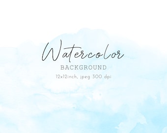 Blue Watercolor Texture Background: Abstract Digital Paper (JPEG Digital Download)