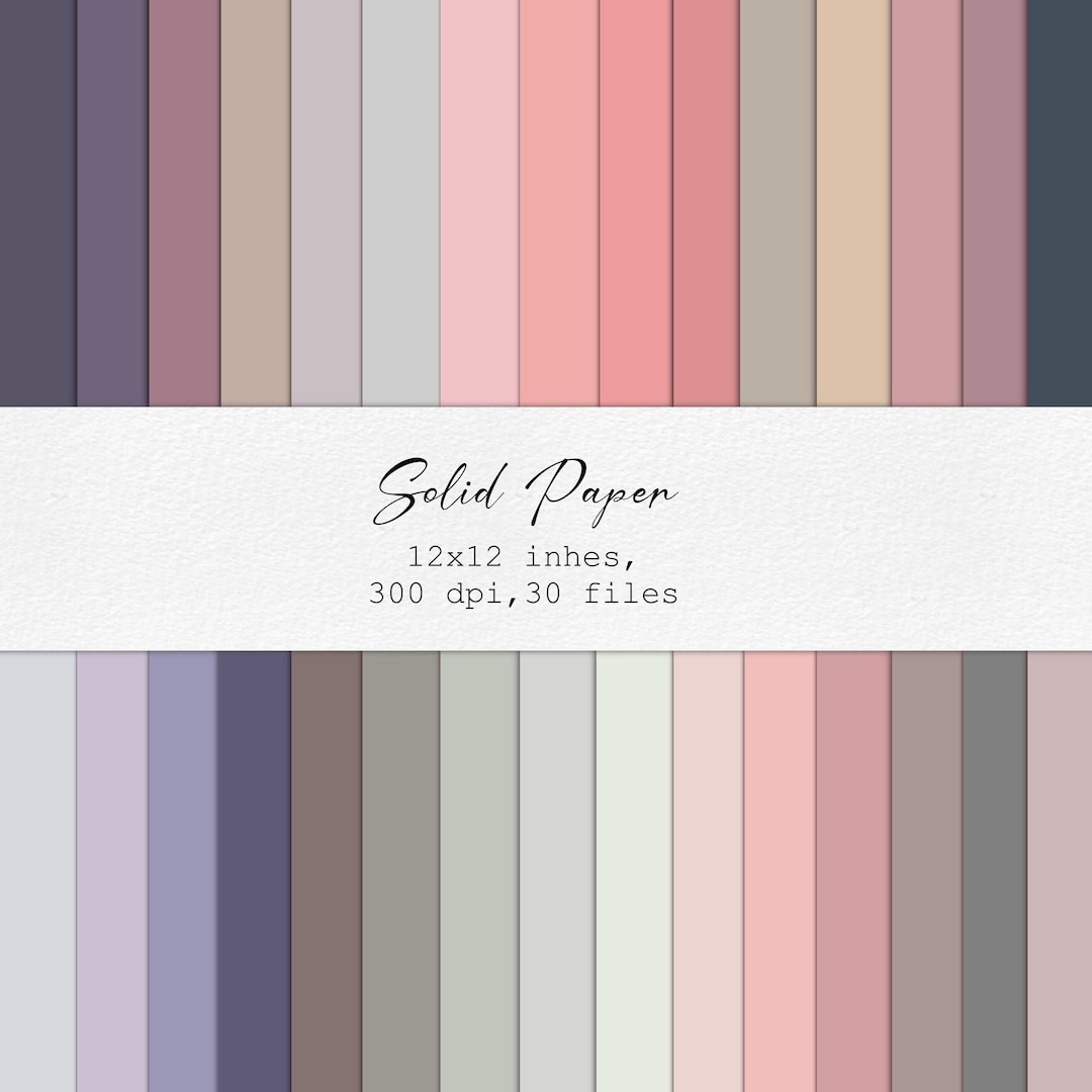 Powdery Colors Digital Paper Pack: Plain Scrapbook Backgrounds (12x12 ...