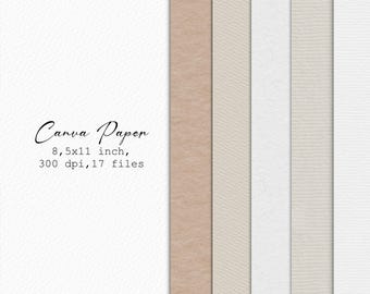 Fondos con textura de papel neutro: 17 texturas PNG para álbumes de recortes (descarga digital)