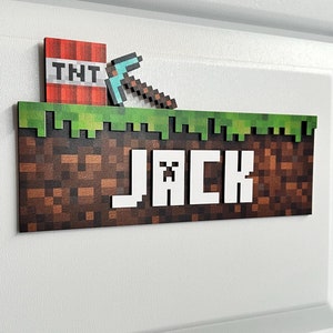 Mining Door Name Sign, Game Room Door Sign, Kids Room Sign, Mine Sign, Gamer Gift, Gamer Door Sign, Kids Room Wall Decor, 3D