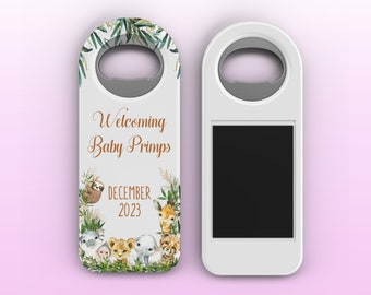 Baby Shower Favor For Guest, Safari Theme, Baptism Favor, Baby Shower Bottle Opener Magnet, 1 st Birthday Favor