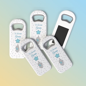 Customized Baby Shower Favors for 1st Birthday or Baptism Event, Baby Shower Bottle Opener Magnet