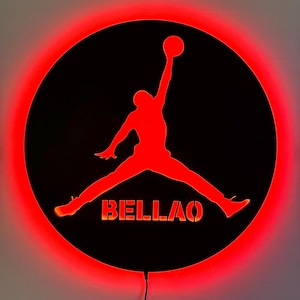 Custom Jordan Led Wall Decor, Personalized Jordan Sign, Basketball Wall Decor, Sport Wall Sign, Game Room Led Wall Decor, Jordan Neon