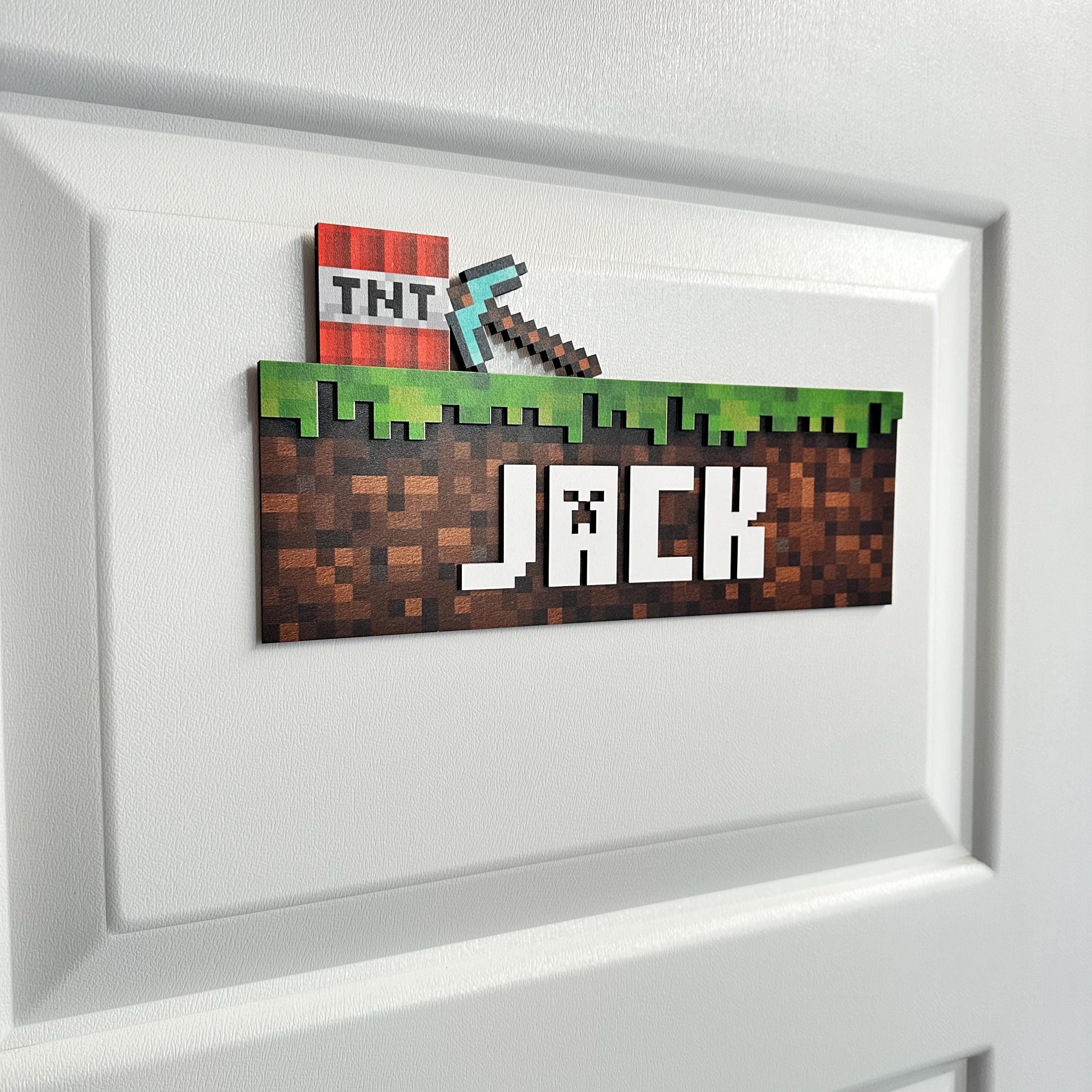 Mining Door Name Sign, Game Room Door Sign, Kids Room Sign, Mine Sign, Gamer Gift, Gamer Door Sign, Kids Room Wall Decor, 3D