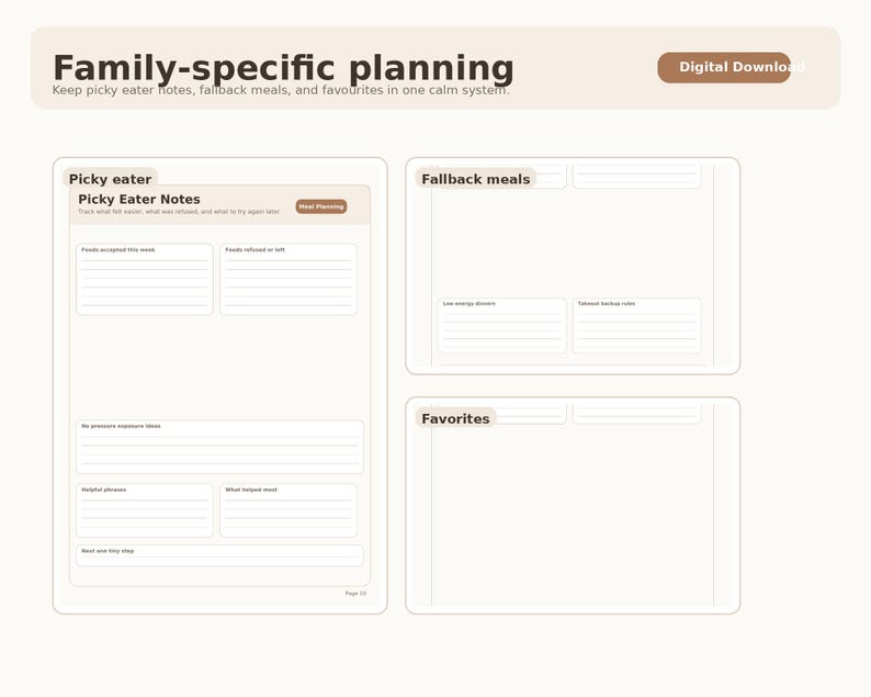 Family Meal Planner Printable Weekly Menu Grocery List Kids Lunch ...