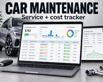 Planificador de mantenimiento del automóvil: Seguimiento del servicio del primer año y hoja de cálculo de presupuesto