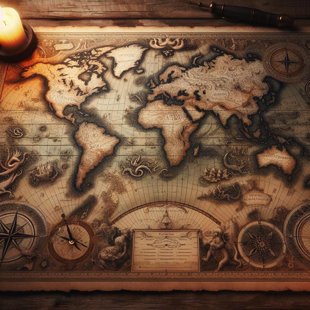 Antique Style World Map Digital Wall Art Printable Etsy