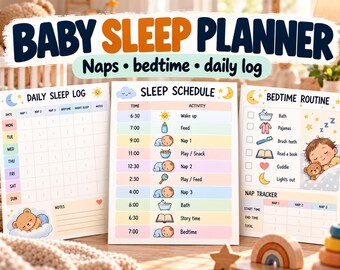Planificador del sueño del bebé: Horario de siestas, rutina para ir a dormir y registro del sueño