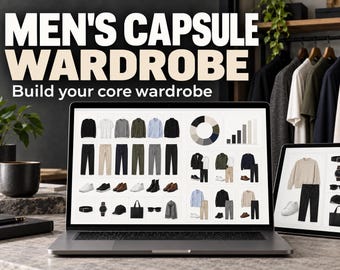 Planificador de vestuario cápsula para hombres: Hoja de cálculo para un armario minimalista