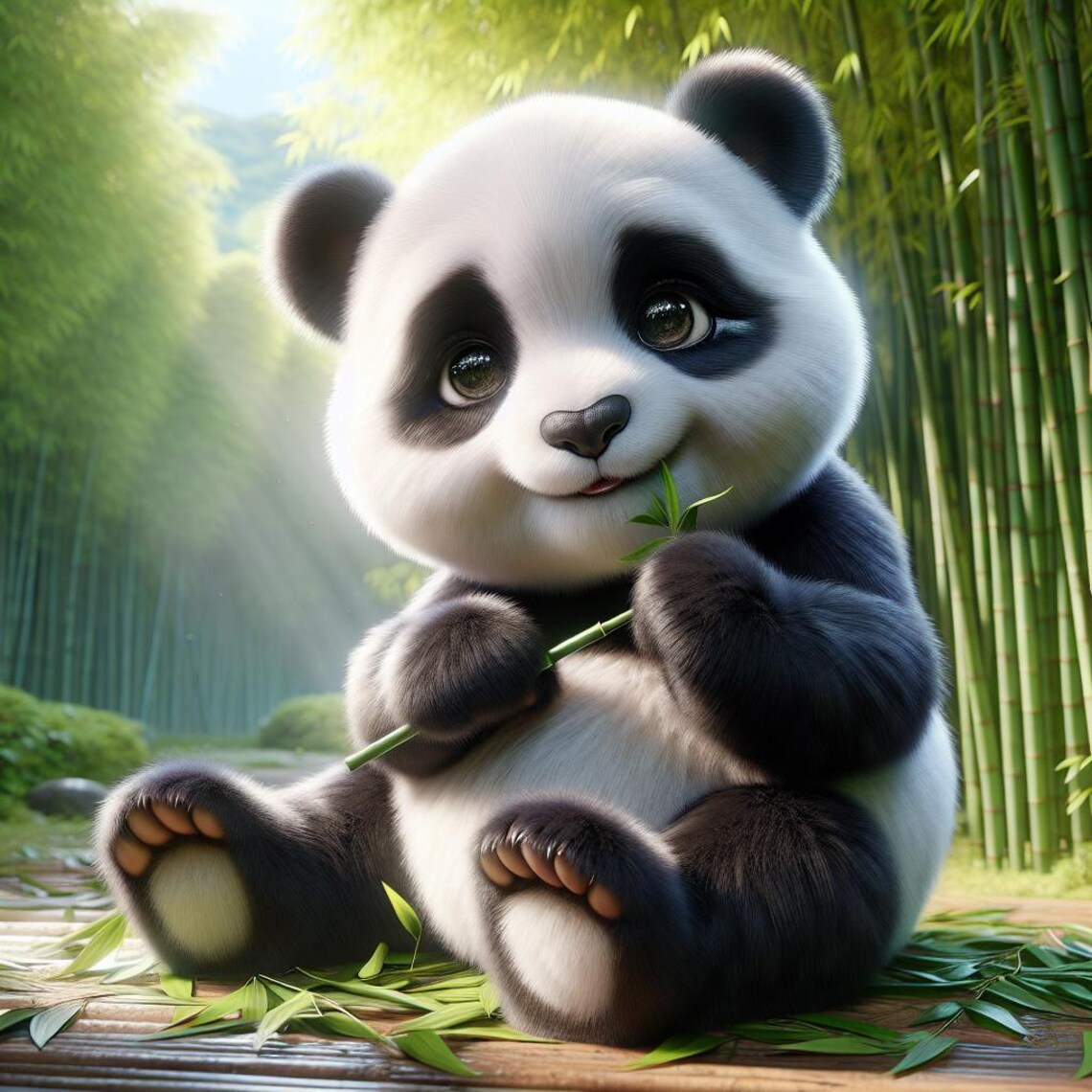 Adorable Panda Illustration Digital Wall Art Printable - Etsy