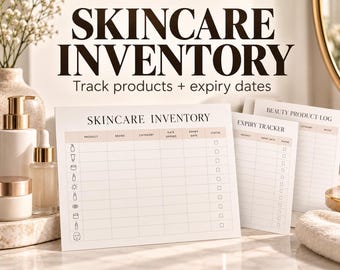 Inventario de productos para el cuidado de la piel: Registro de caducidad y registro de productos de belleza (PDF)