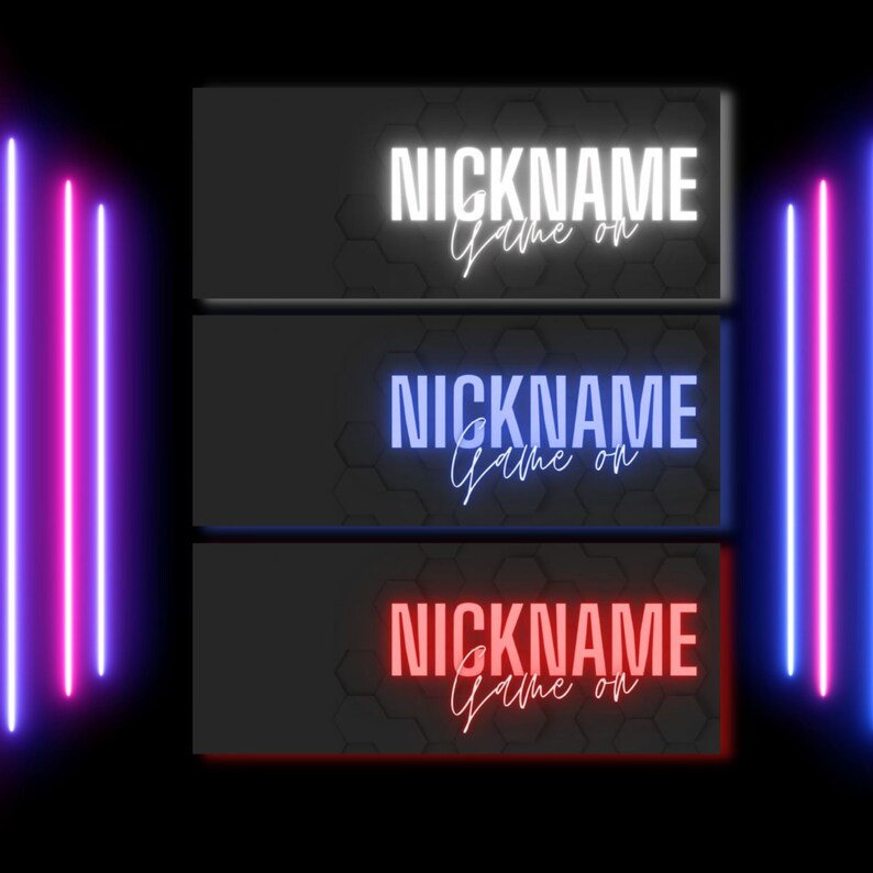 Personalized Neon Discord Banner 730 X 292px Digital Etsy