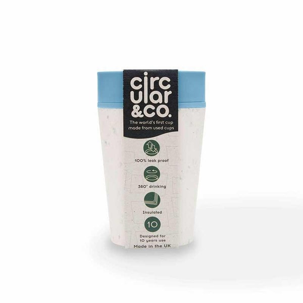 Circular and Co Reusable Coffee Cup - Cream and Faraway Blue 8oz
