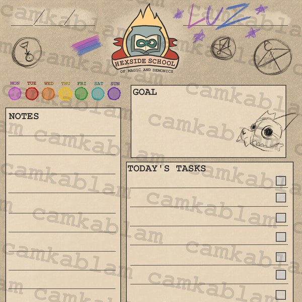 Hexside School of Magic and Demonics Daily Digital Planner | The Owl House