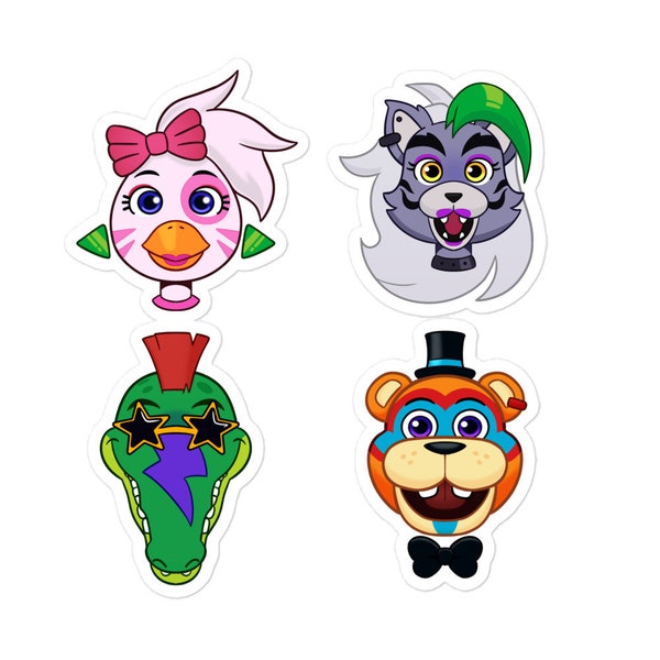 Five Nights at Freddy's Bubble-Free Stickers / Glamrock / Animatronic / Security Breach /  Stickers / Chica / Freddy / Roxanne / Montgomery