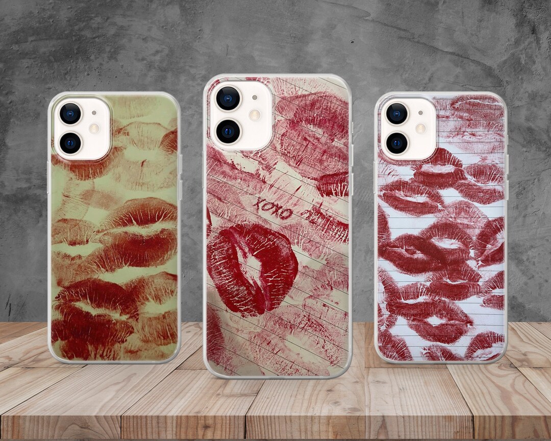 Lipstick Kiss Phone Case, Cute Lip Cover for iPhone 14 Max, 13, 12, 11