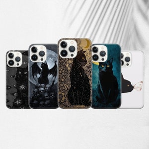 Black cat Phone Case Pet Cover for iPhone 14 13 12 Pro 11 XR for Samsung S23 S22 A73 A53 A13 Pixel 7 6A