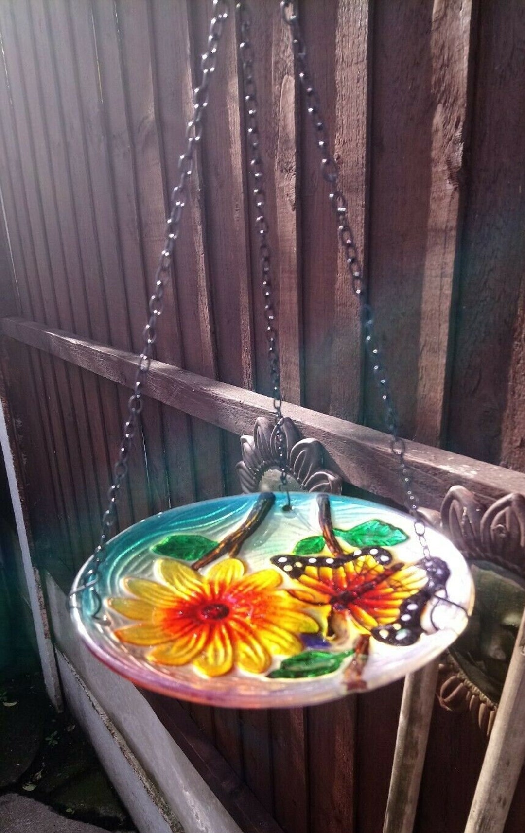 Glass Hanging Bird Bath Garden Decoration Garden Gift Etsy UK
