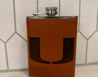 Miami Hurricanes Leder Flachmann