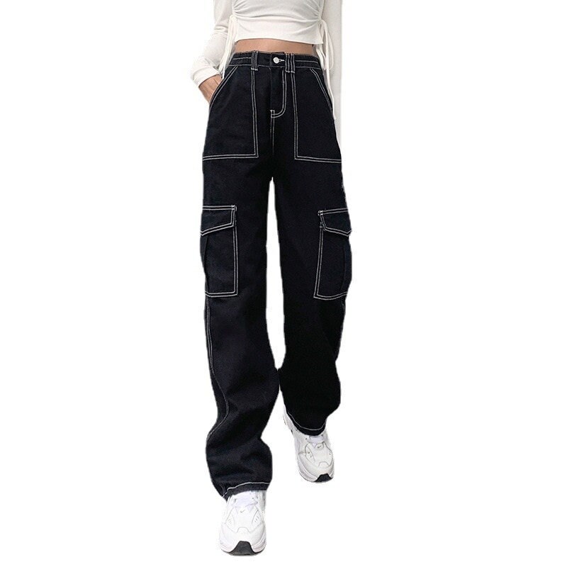 Baggy High Waist Cargo Pants E-girl Style Baggy Pants Korean - Etsy