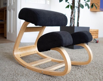 Ergonomic wooden kneeling chair, chronic pain comfortable chair, footstool, unique furniture, rocking chair, computer chair, new job gift