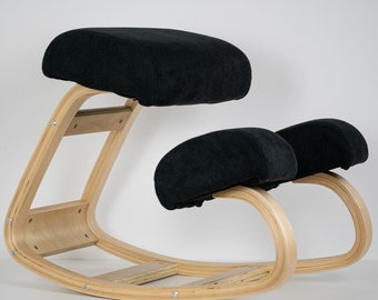 Posture corrector kneeling chair, ergonomic wooden chair, computer chair, handmade furniture, mid-century modern, office chair