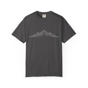 Circuit Board Mountain T-Shirt: Minimalist Tech Nature Line Art Tee