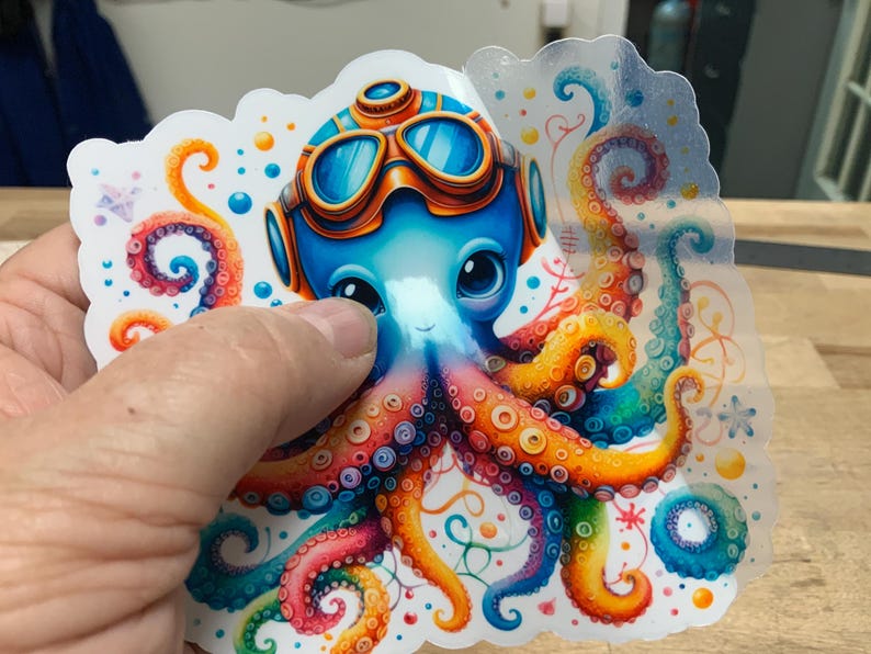 Steampunk Octopus Diver Sticker - Multicolor Vinyl Decal - Etsy