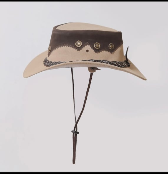 Cappello In Pelle Stile Cowboy Western - Unisex, Nero, Alta Qualità