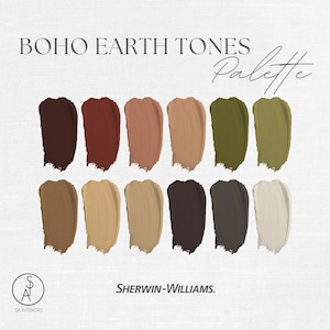 BoHo Earth Tones Paint Palette | Sherwin Williams | e-design | Professional Paint Scheme | Interior Design
