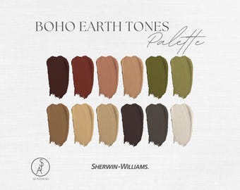 BoHo Earth Tones Paint Palette | Sherwin Williams | e-design | Professional Paint Scheme | Interior Design