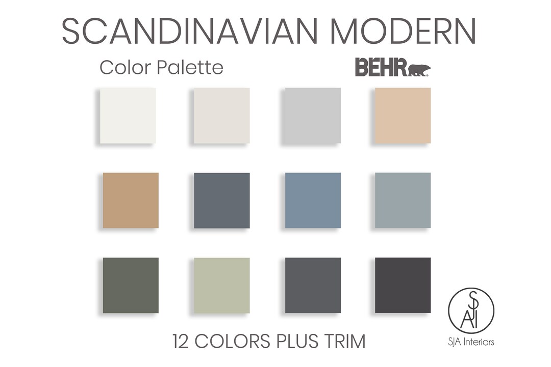 Scandinavian Modern Color Palette Behr Professional Paint Etsy