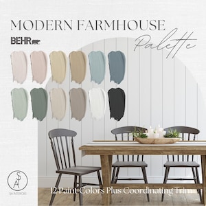 Modern Farmhouse Color Palette | Behr | Interior Paint Palette | e-design | Professional Paint Scheme | Interior Designer