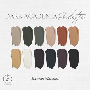 Donker Academia-verfpalet | Sherwin Williams | Kleurenschema verf binnen | e-ontwerp | Interieurontwerp