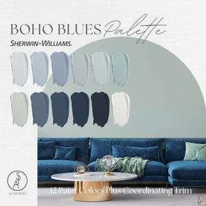 BoHo Chic Blues Color Palette | Sherwin Williams | Professional Paint Scheme | e-design | Interior Design