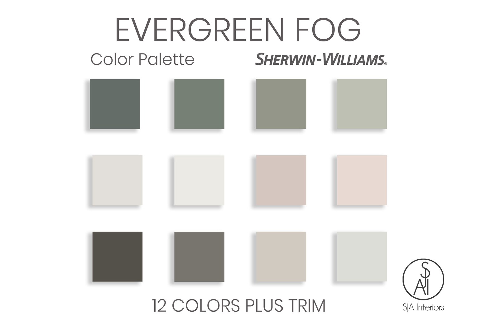 Sherwin Williams Color of the Year 2022 Evergreen Fog Paint Etsy
